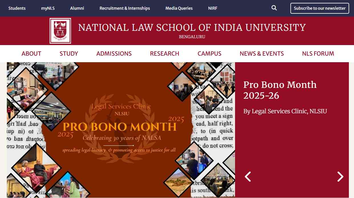 NLSIU Bangalore has released the NLSAT 2026 notification on its official website at nls.ac.in